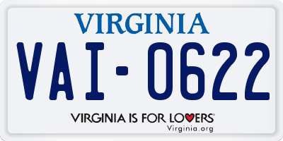 VA license plate VAI0622