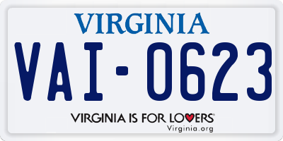 VA license plate VAI0623