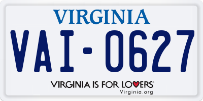 VA license plate VAI0627