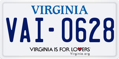 VA license plate VAI0628