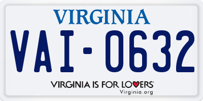 VA license plate VAI0632