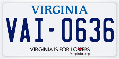 VA license plate VAI0636