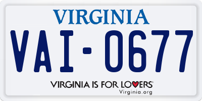 VA license plate VAI0677