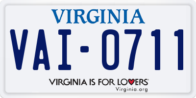 VA license plate VAI0711