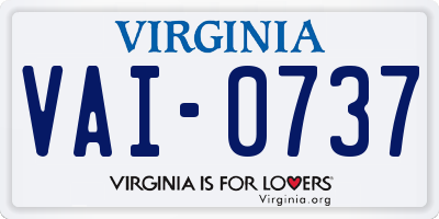 VA license plate VAI0737