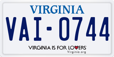 VA license plate VAI0744