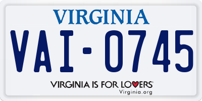 VA license plate VAI0745