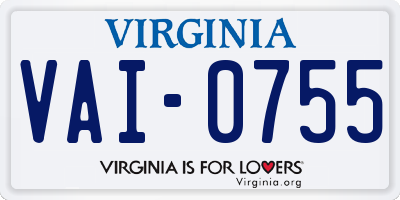 VA license plate VAI0755