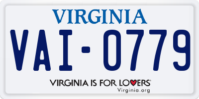 VA license plate VAI0779