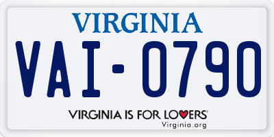 VA license plate VAI0790
