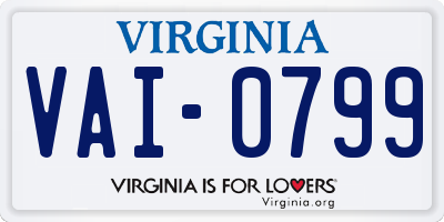 VA license plate VAI0799