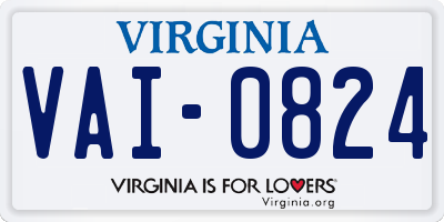 VA license plate VAI0824