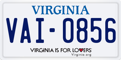 VA license plate VAI0856