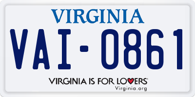 VA license plate VAI0861