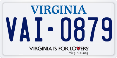 VA license plate VAI0879