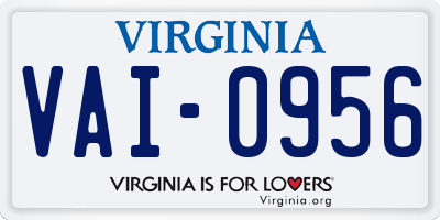 VA license plate VAI0956