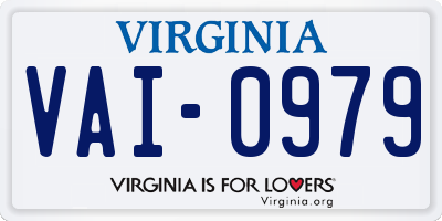 VA license plate VAI0979