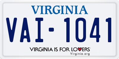 VA license plate VAI1041