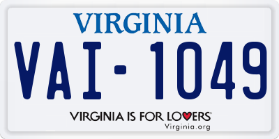 VA license plate VAI1049
