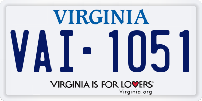 VA license plate VAI1051