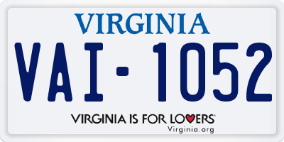 VA license plate VAI1052