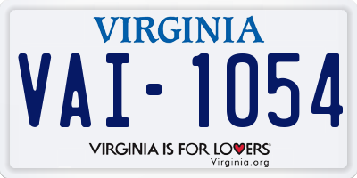 VA license plate VAI1054