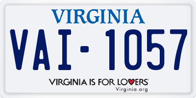 VA license plate VAI1057