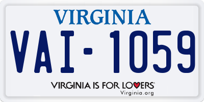 VA license plate VAI1059