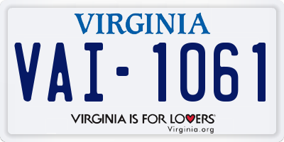 VA license plate VAI1061
