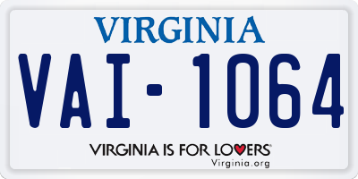 VA license plate VAI1064