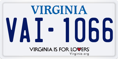 VA license plate VAI1066