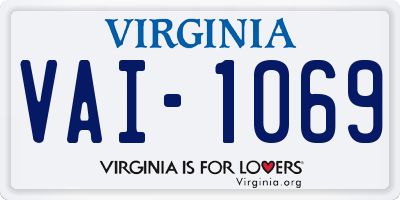 VA license plate VAI1069