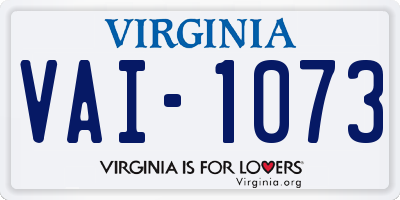 VA license plate VAI1073