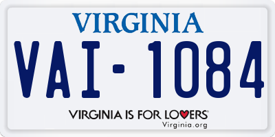 VA license plate VAI1084