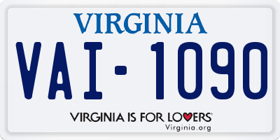VA license plate VAI1090