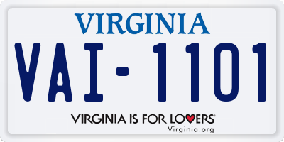 VA license plate VAI1101
