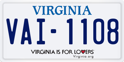 VA license plate VAI1108