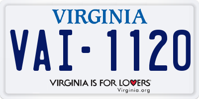 VA license plate VAI1120