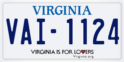 VA license plate VAI1124