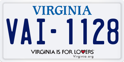 VA license plate VAI1128