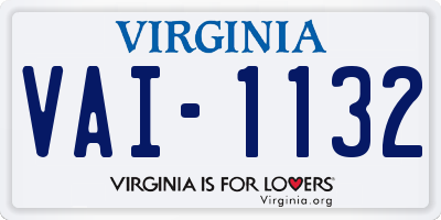 VA license plate VAI1132