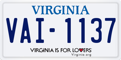 VA license plate VAI1137