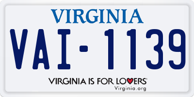 VA license plate VAI1139