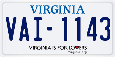 VA license plate VAI1143