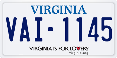VA license plate VAI1145