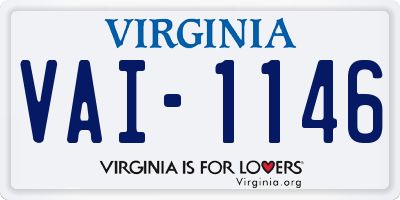 VA license plate VAI1146