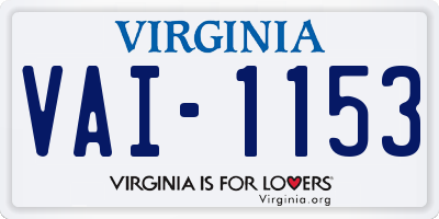 VA license plate VAI1153
