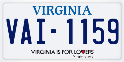 VA license plate VAI1159