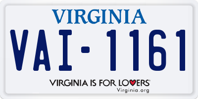 VA license plate VAI1161