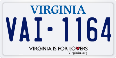 VA license plate VAI1164